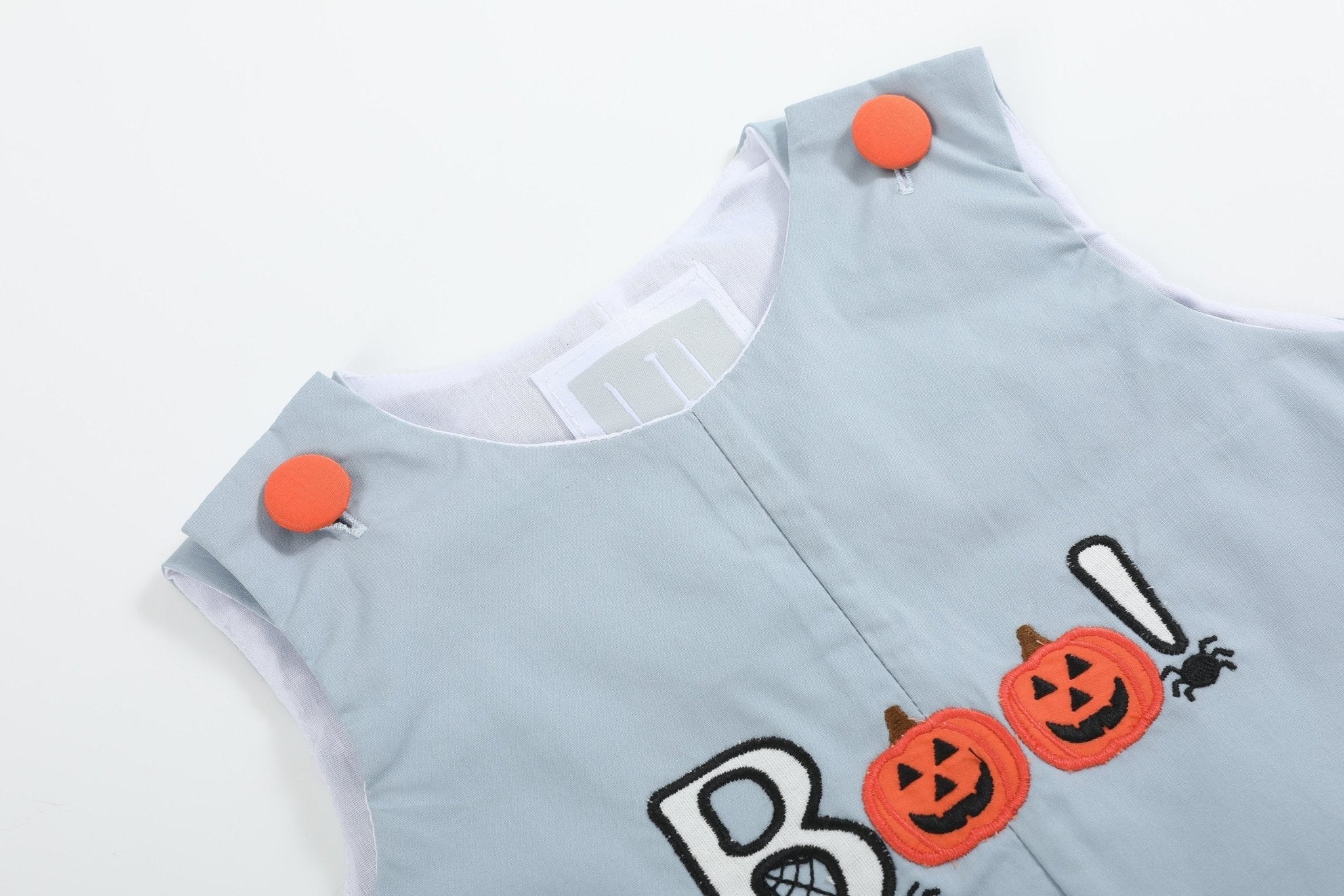 Light Gray 'Boo' Applique Longalls