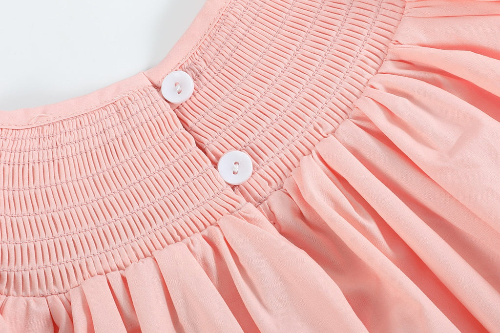 Light Pink Bunny Smocked Bishop Dress