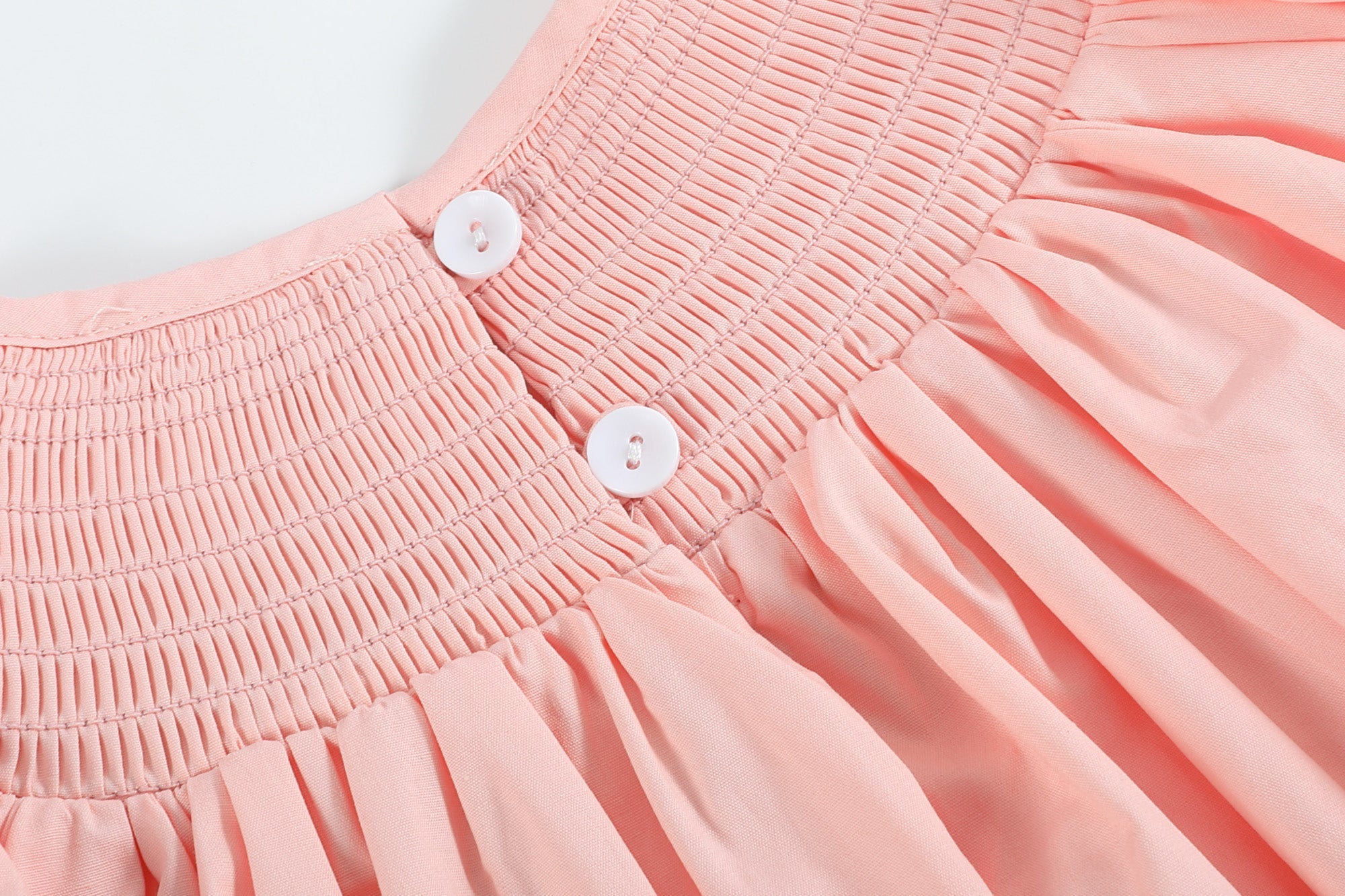 Light Pink Bunny Smocked Bishop Dress