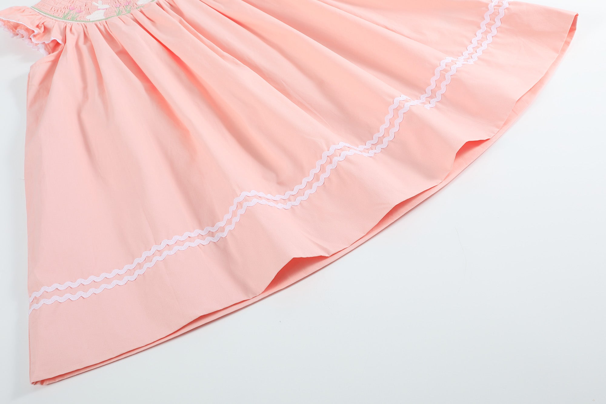 Light Pink Bunny Smocked Bishop Dress