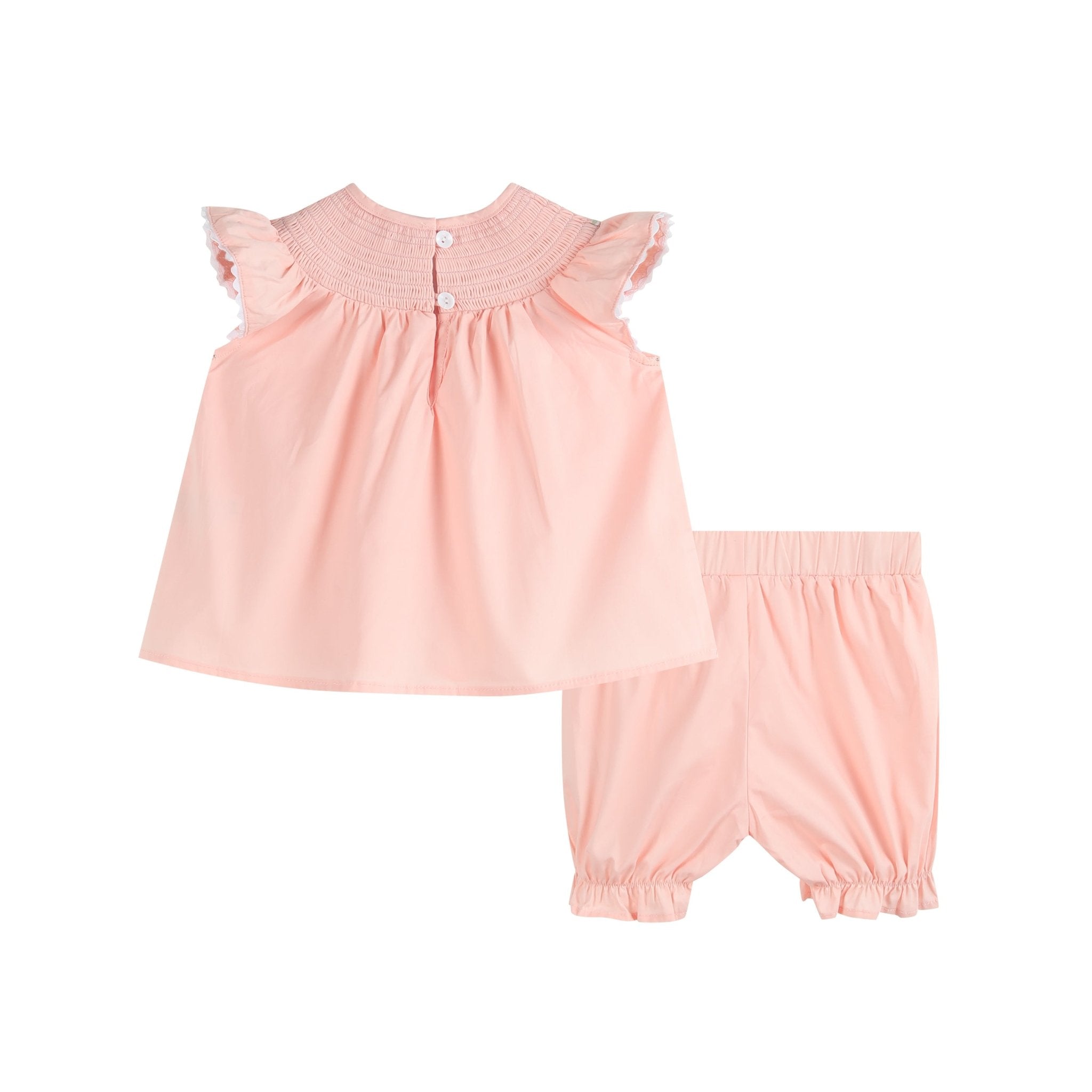 Light Pink Bunny Smocked Top and Bloomer Set