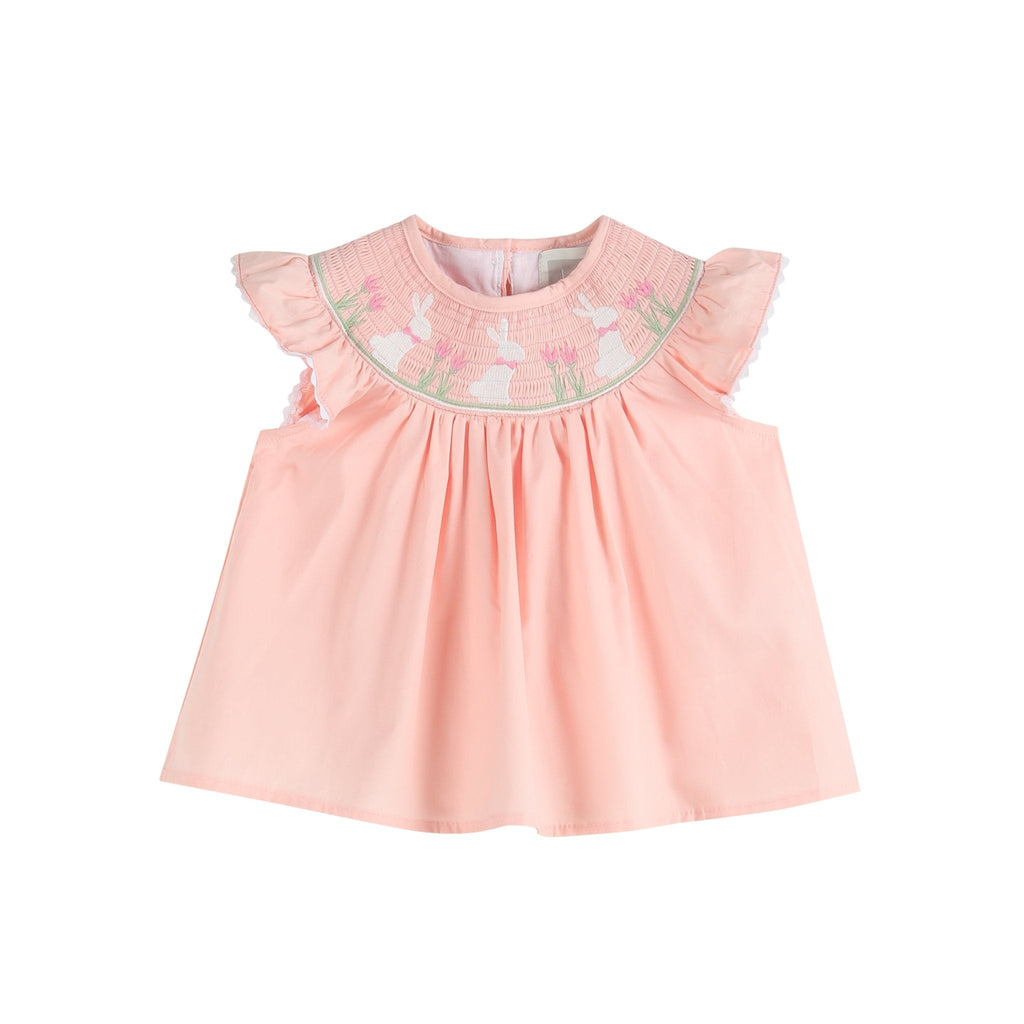 Light Pink Bunny Smocked Top and Bloomer Set