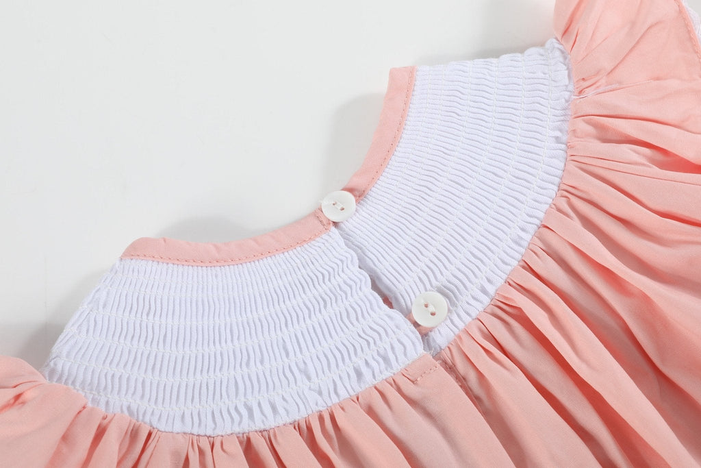 Light Pink Bunny Smocked Bishop Dress