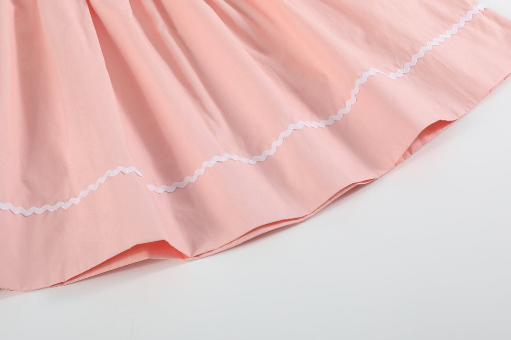 Light Pink Bunny Smocked Bishop Dress