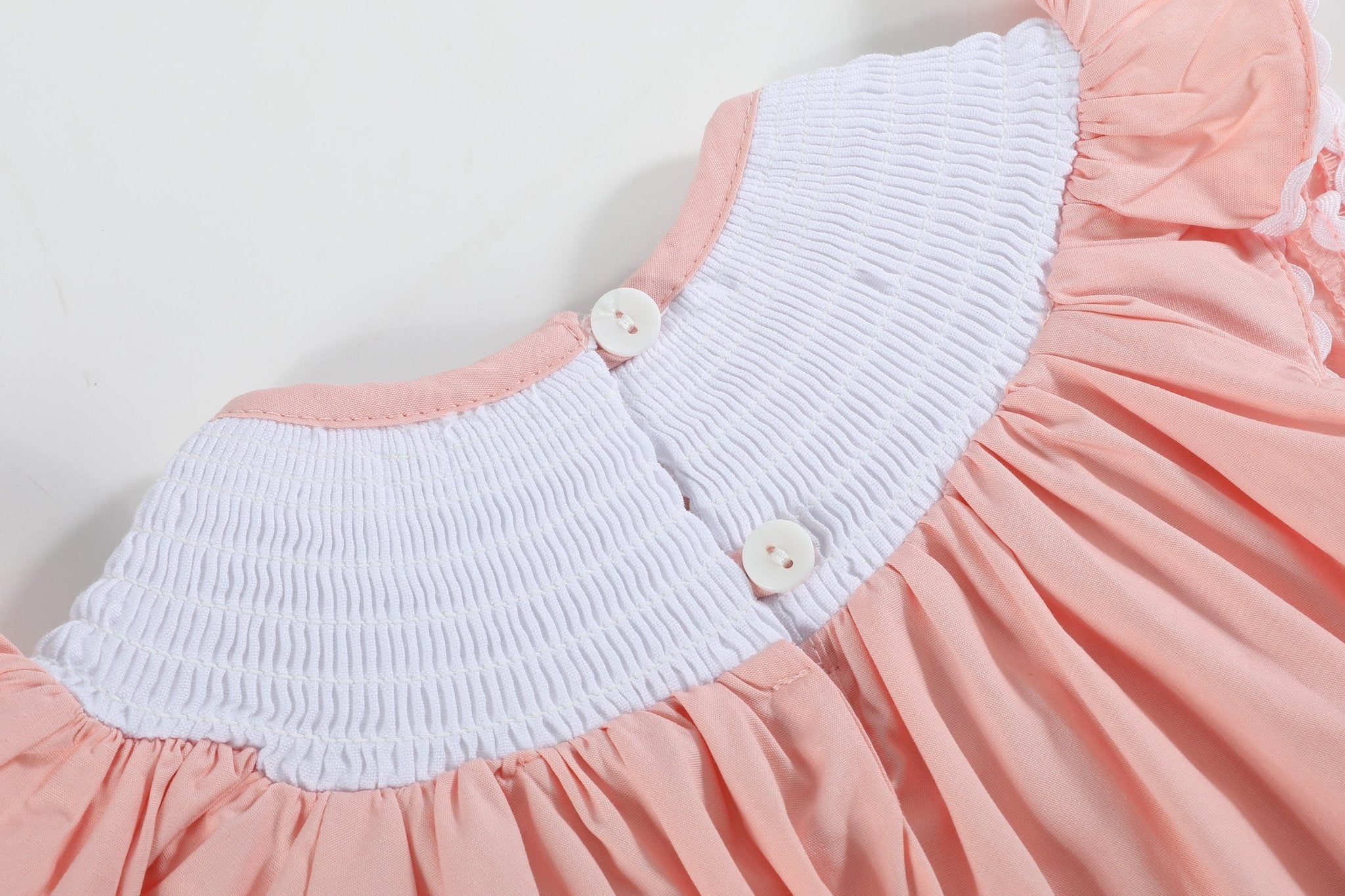 Light Pink Smocked Flutter Romper
