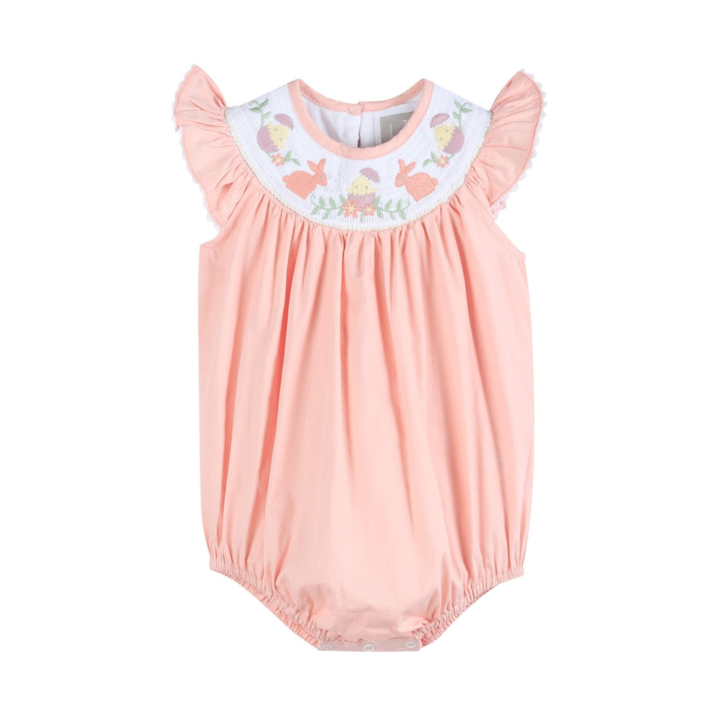 Light Pink Smocked Flutter Romper