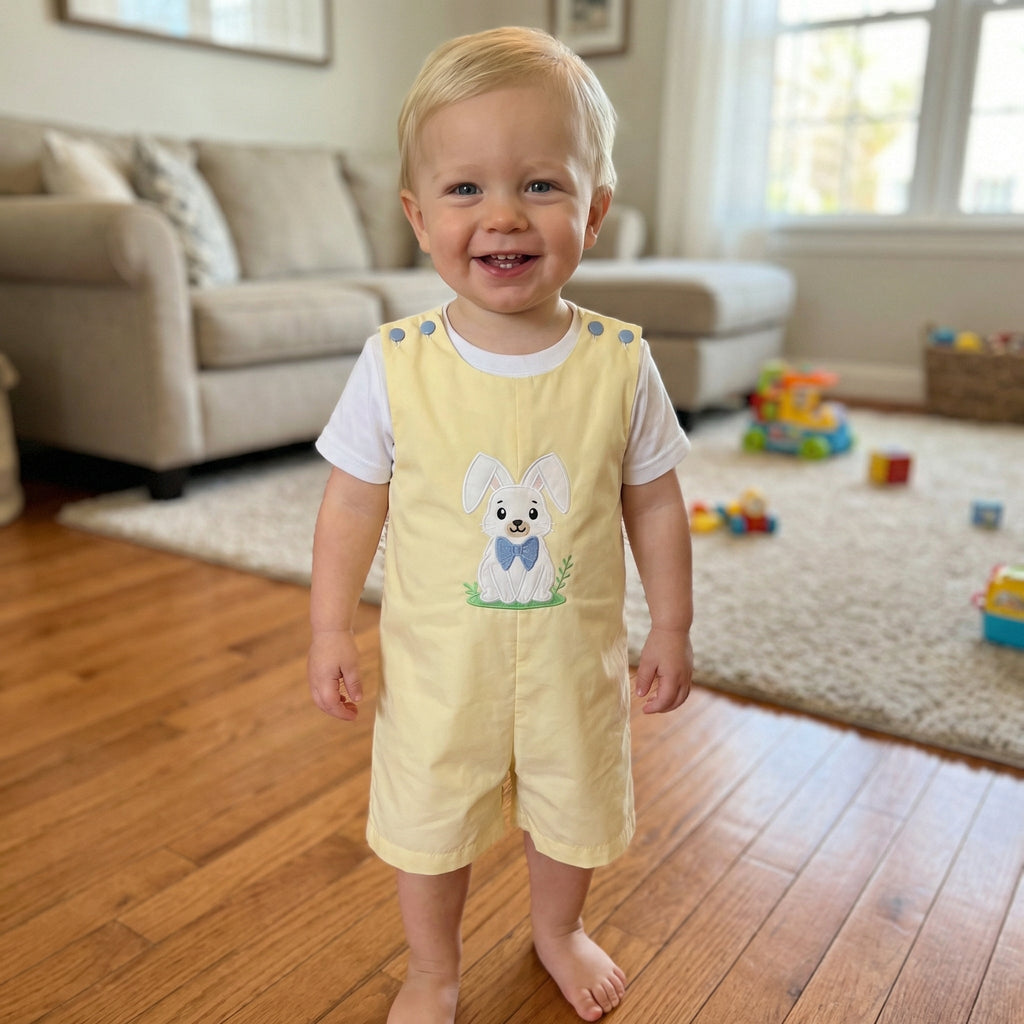 Light Yellow Bunny Shortalls