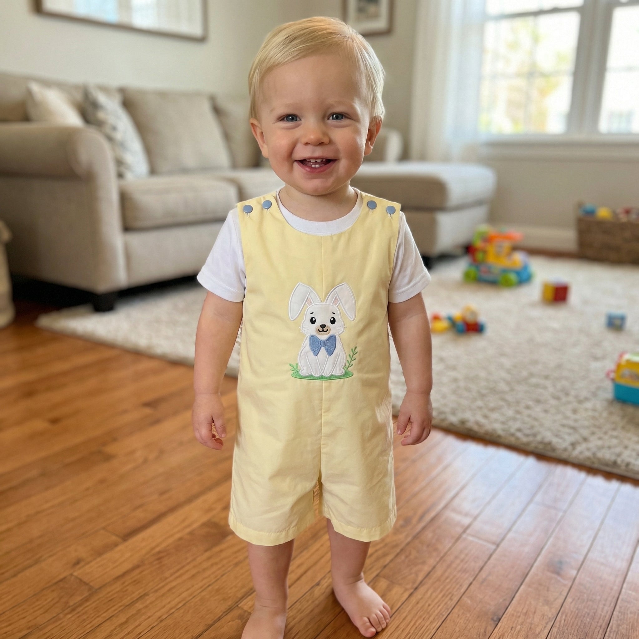 Light Yellow Bunny Shortalls