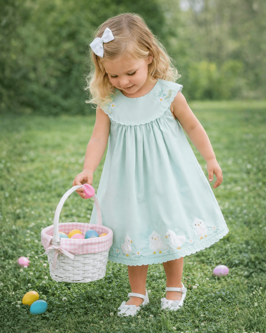 Misty Blue Fuzzy Chickies Dress