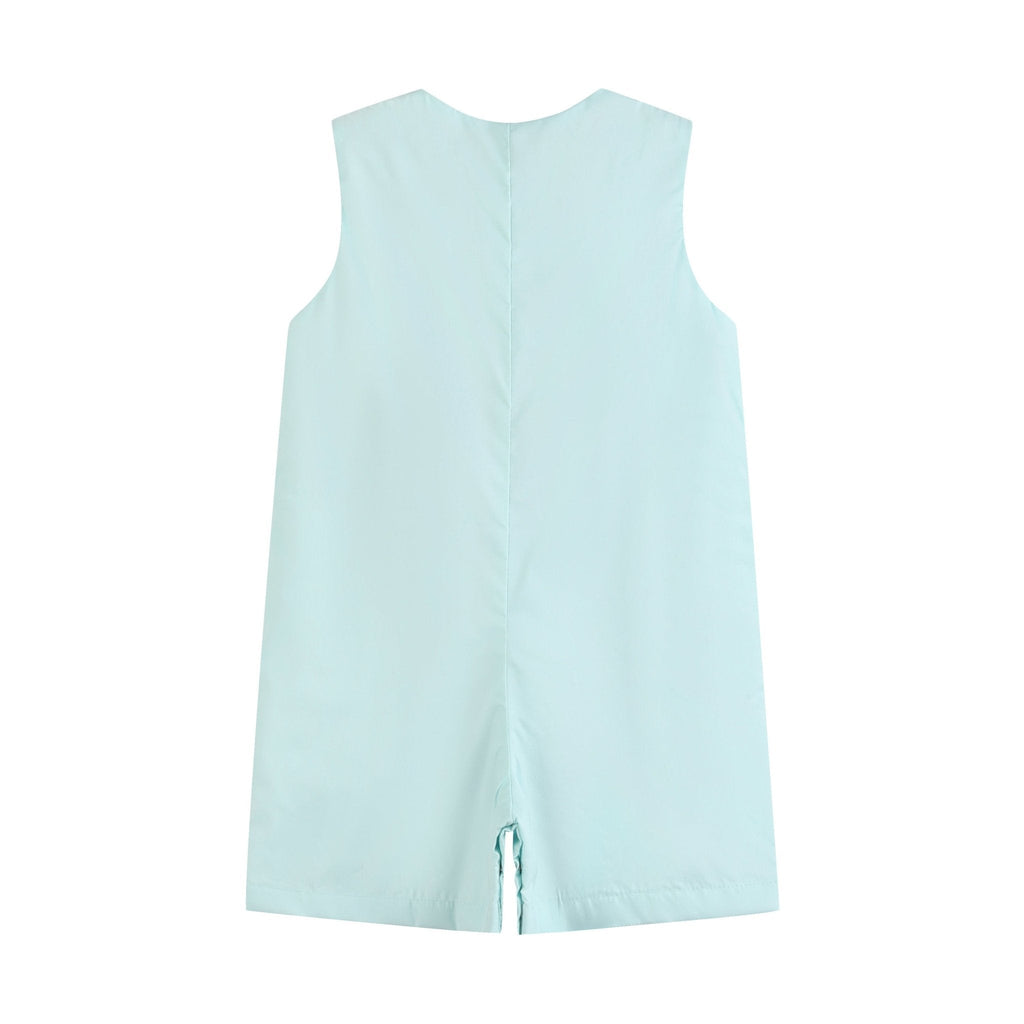 Misty Blue Fuzzy Lamb Shortalls