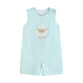 Misty Blue Fuzzy Lamb Shortalls