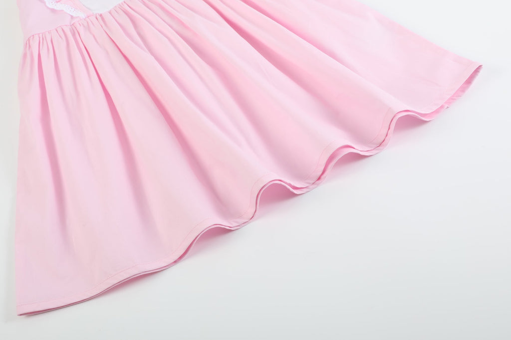 Pink Bunny Ruffle Shoulder Dress