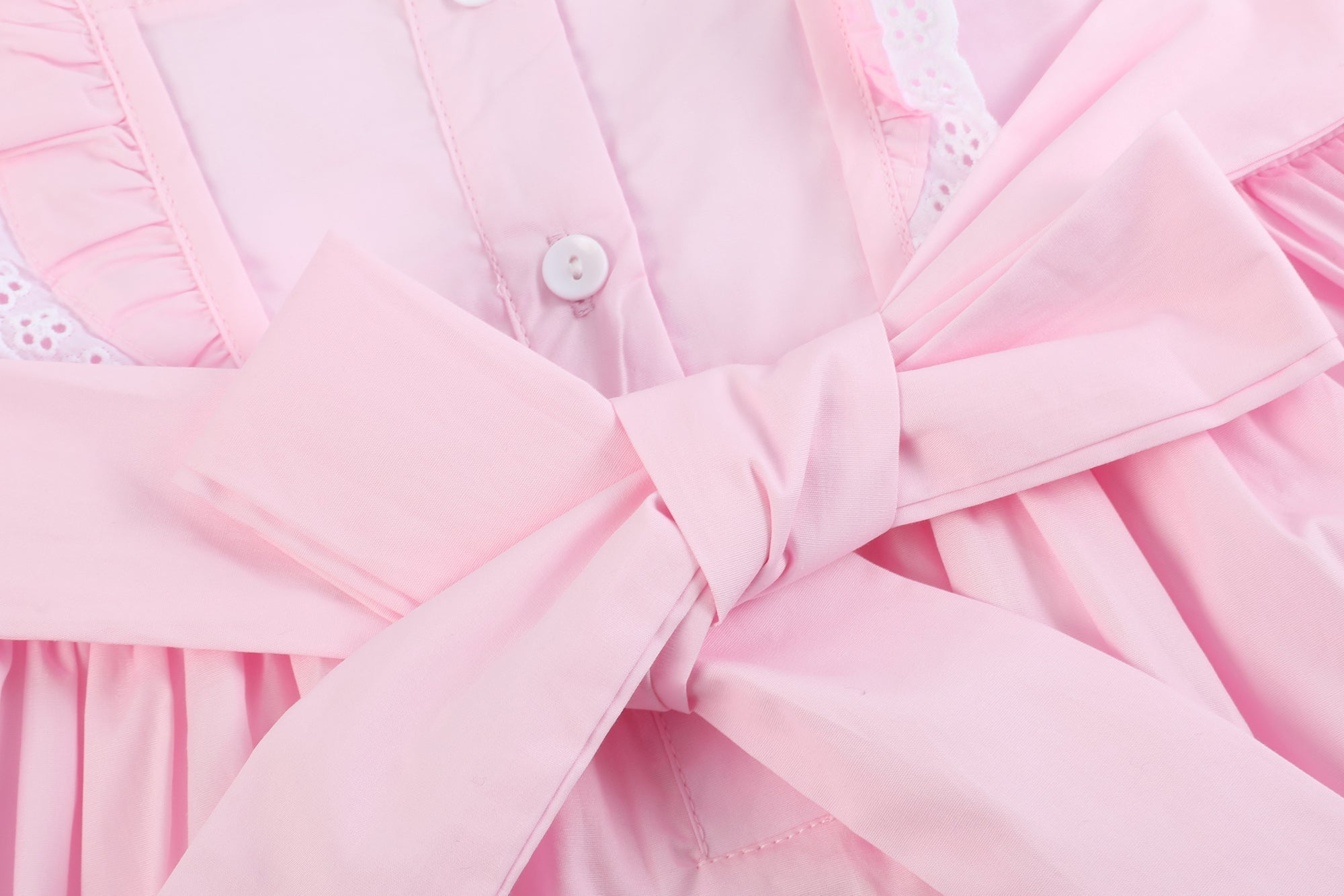 Pink Bunny Ruffle Shoulder Dress