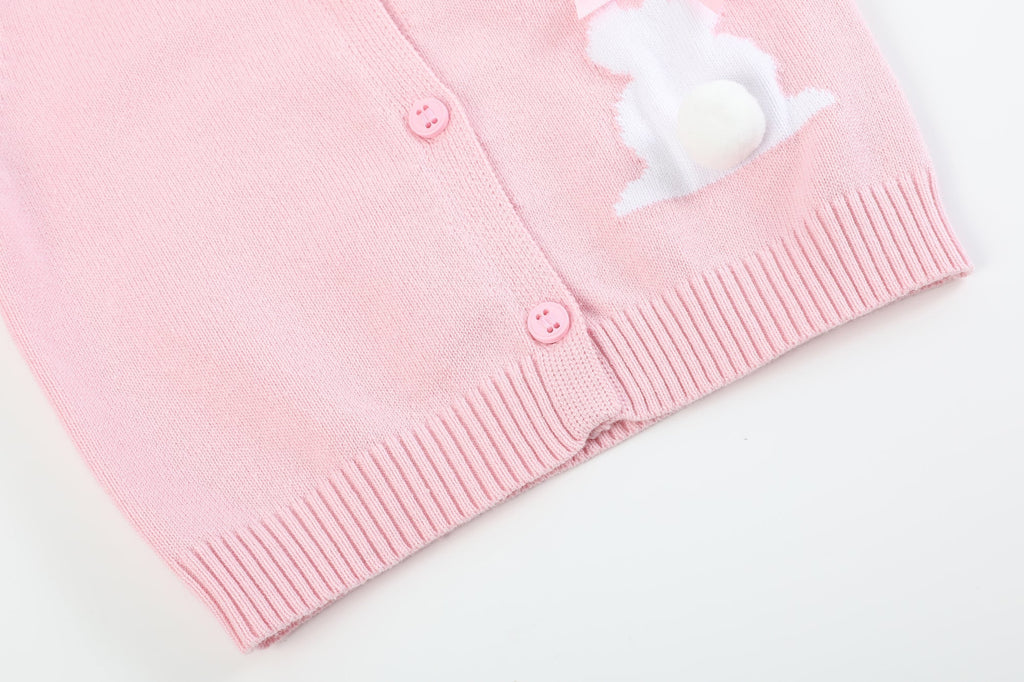 Pink Knit Bunny Cardigan