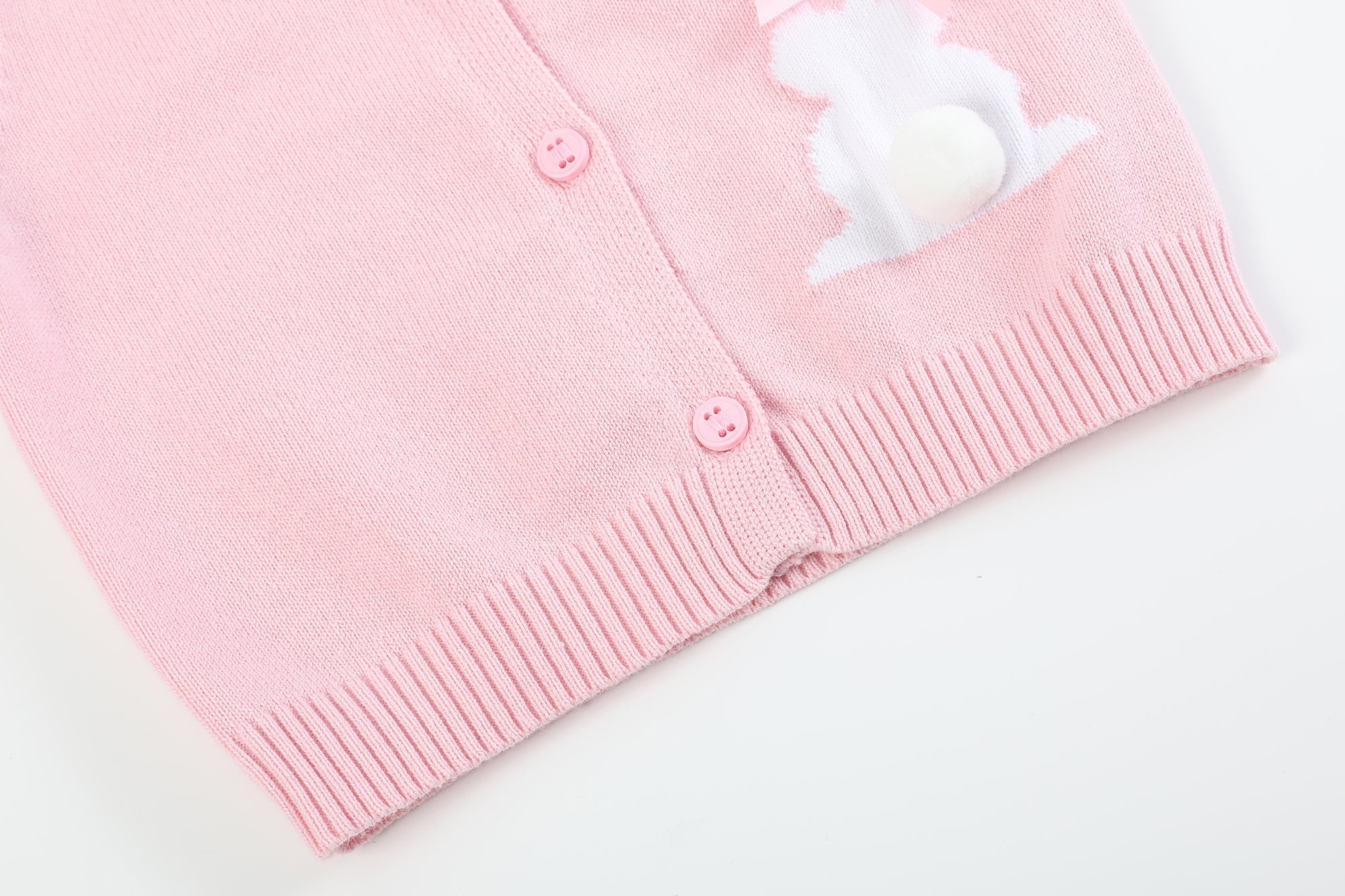 Pink Knit Bunny Cardigan