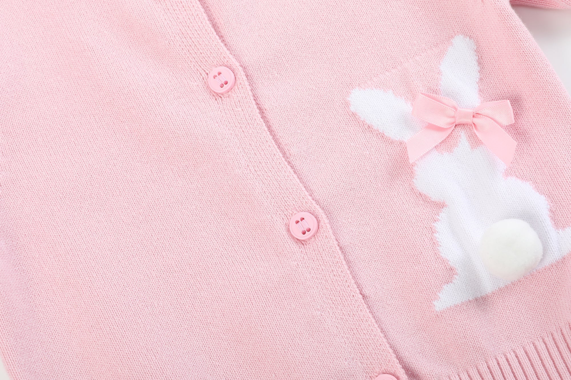 Pink Knit Bunny Cardigan