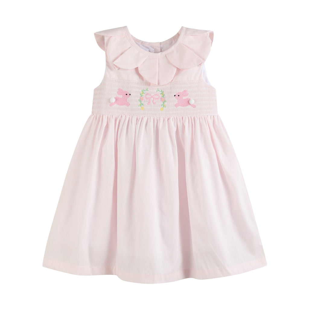 Pink Petal Collared Smocked Dress