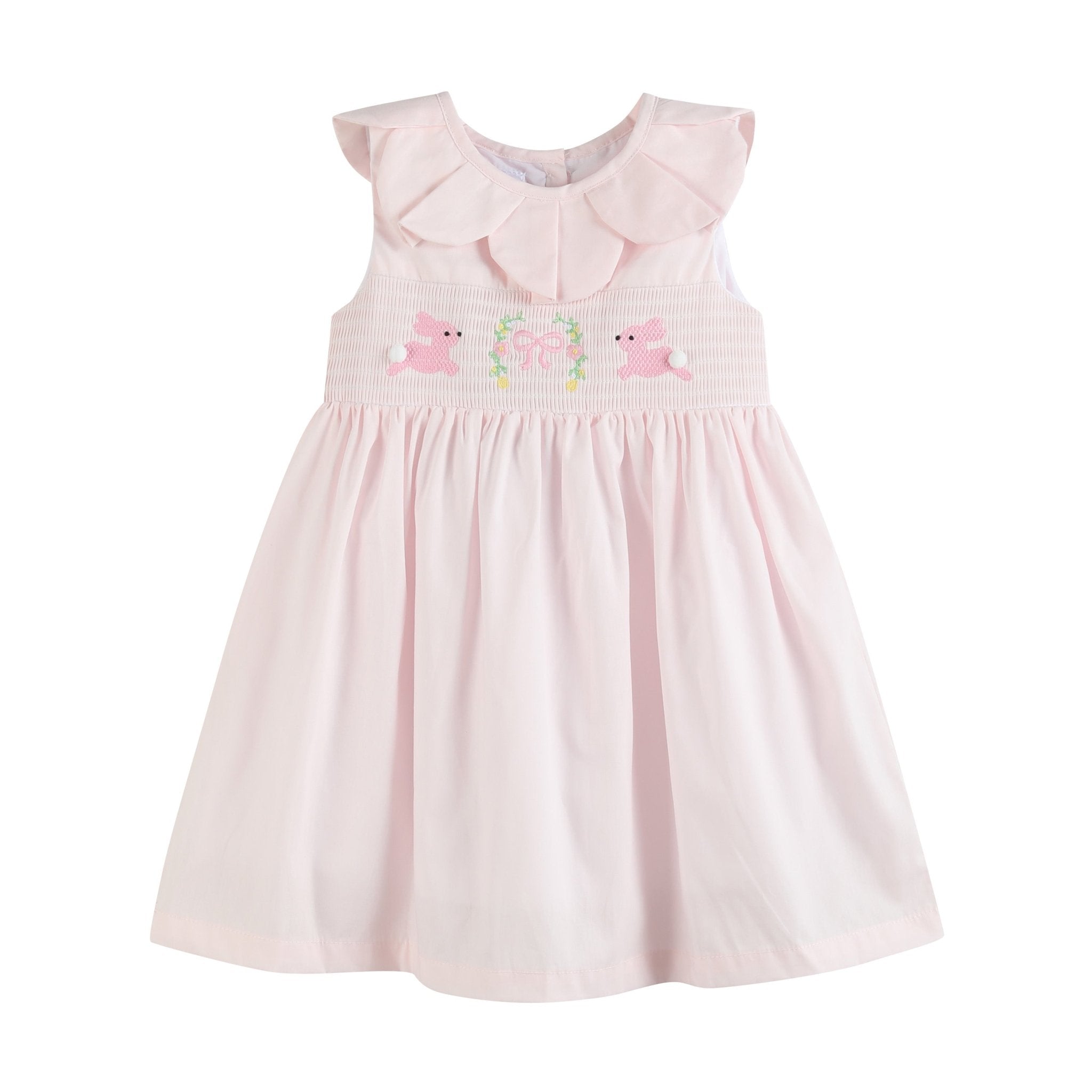 Pink Petal Collared Smocked Dress