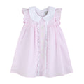 Pink Seersucker Bunny Ruffle Dress