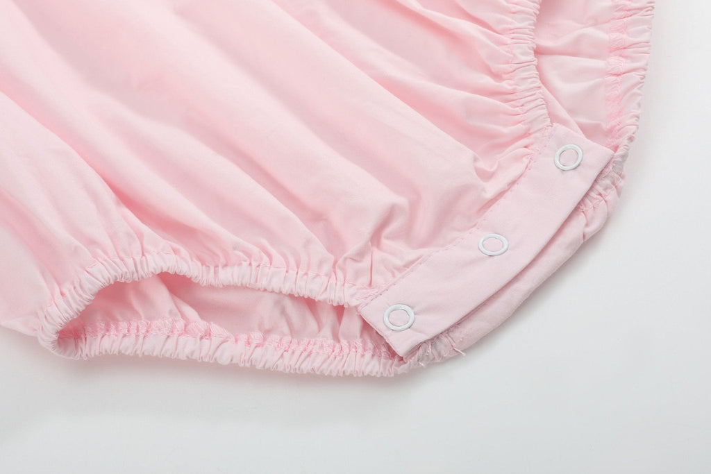Pink Strawberry Vine Smocked Romper