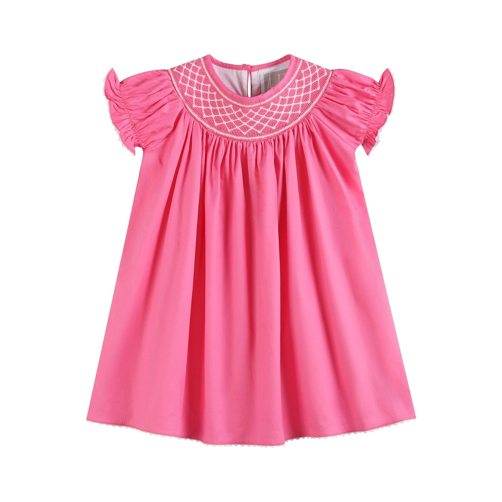 Pink & White Smocked Bishop Dress