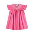Pink & White Smocked Bishop Dress