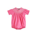 Pink & White Smocked Bubble Romper