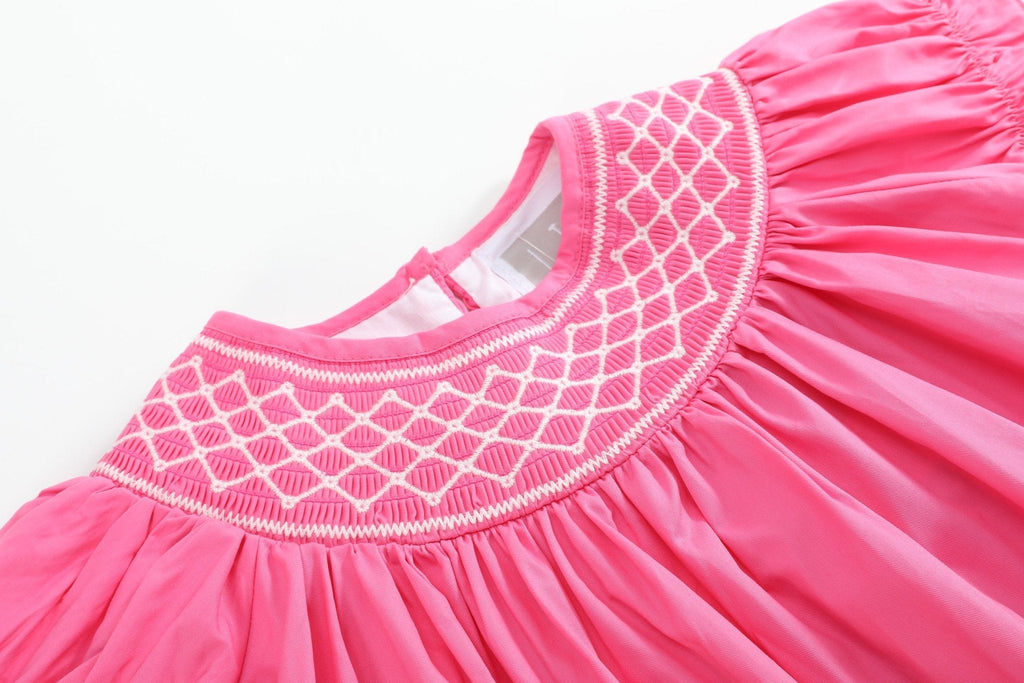Pink & White Smocked Bubble Romper