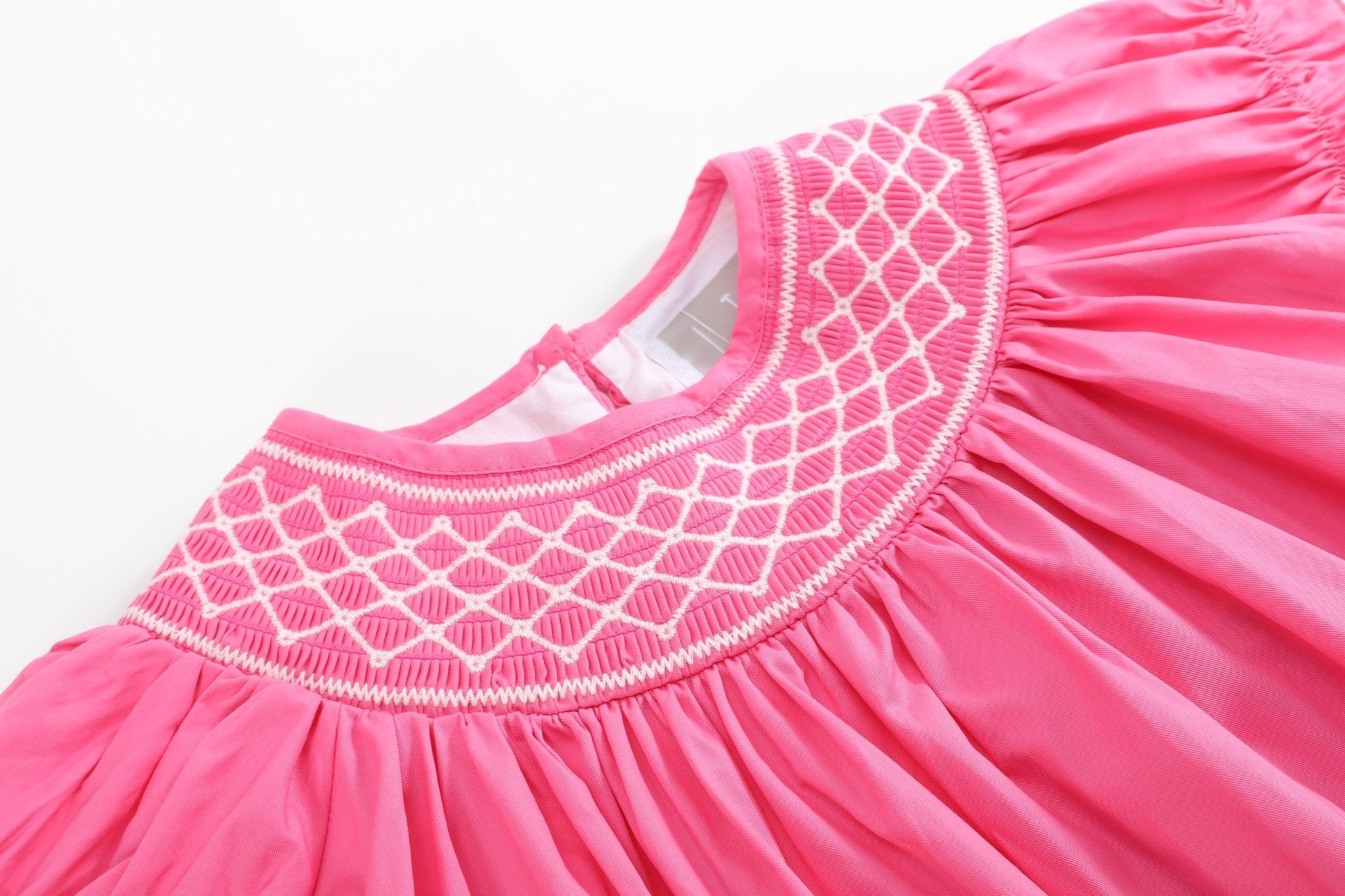 Pink & White Smocked Bubble Romper