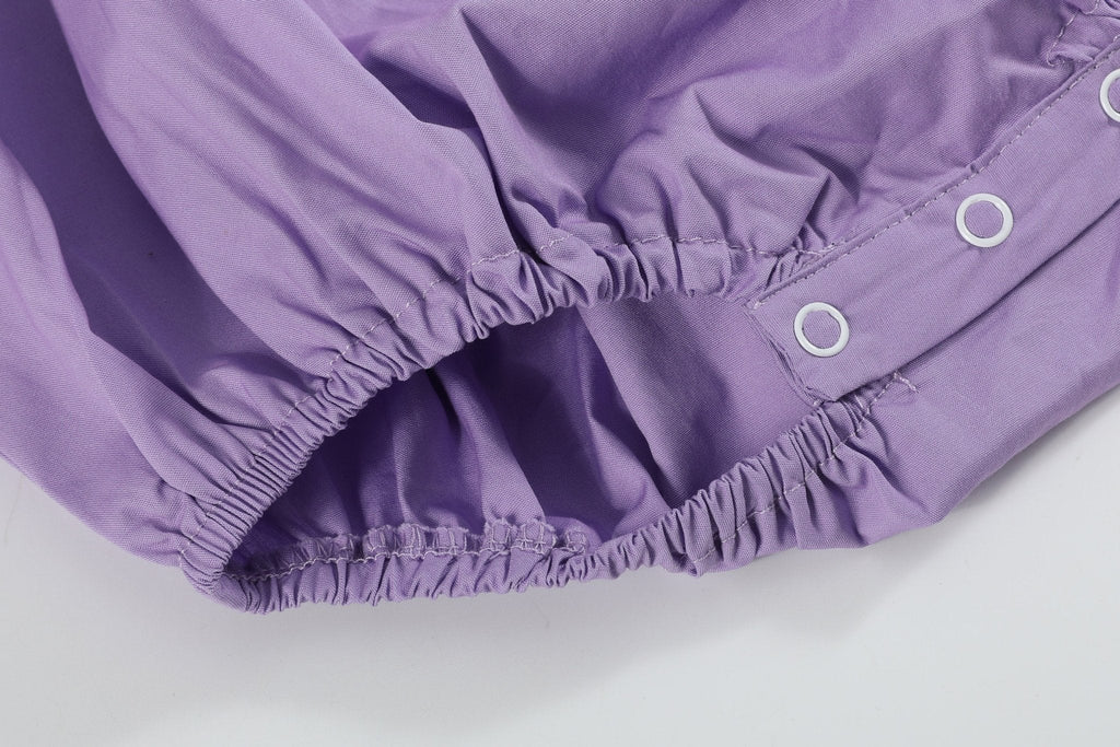 Purple Bunny Smocked Flutter Romper