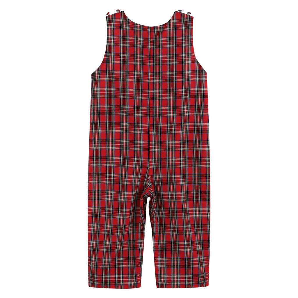 Red Christmas Plaid Santa Yoke Longalls