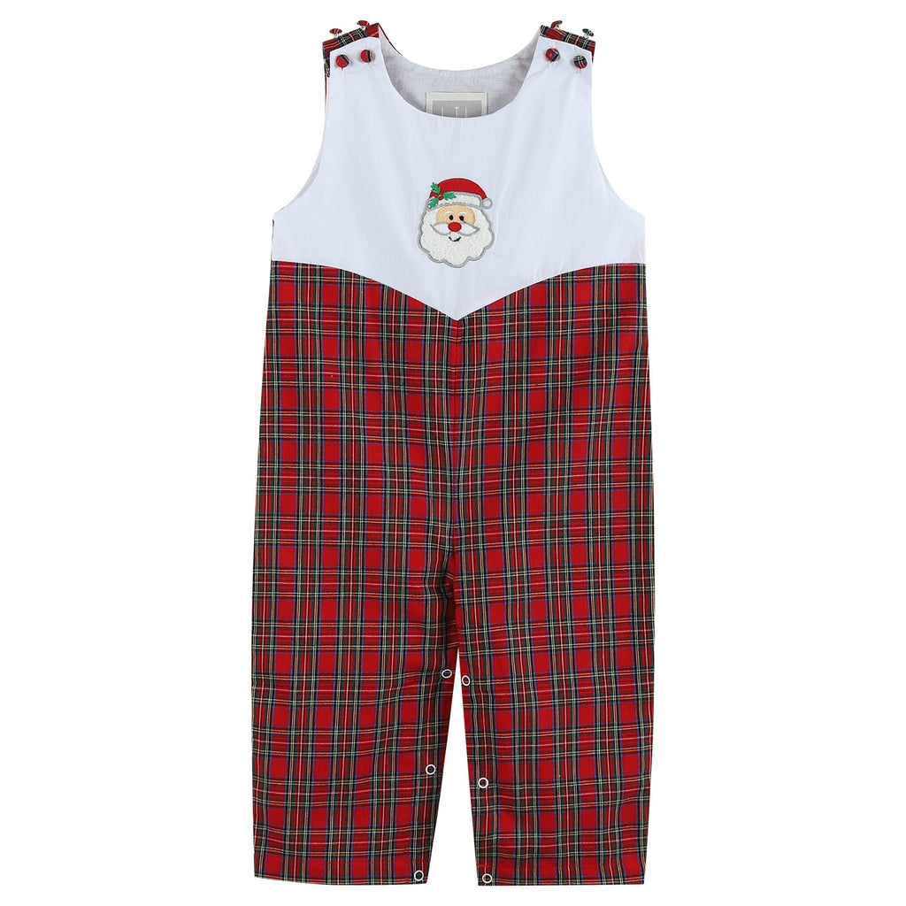 Red Christmas Plaid Santa Yoke Longalls