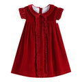 Red Velvet Ruffle Dress
