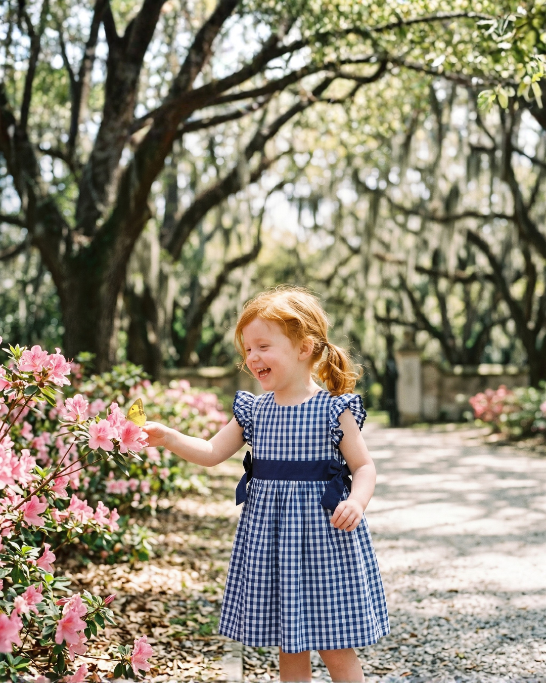 Royal Blue Gingham A-Line Dress