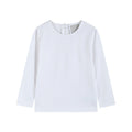 White Cotton Layering Girls Shirt