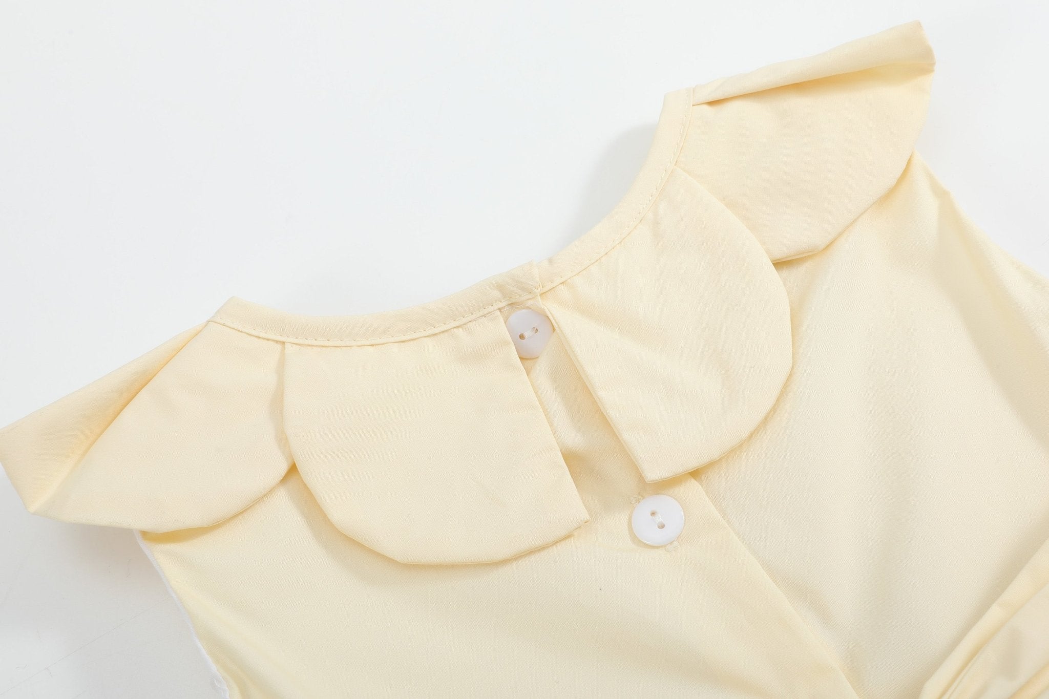 Yellow Petal Collared Smocked Dress